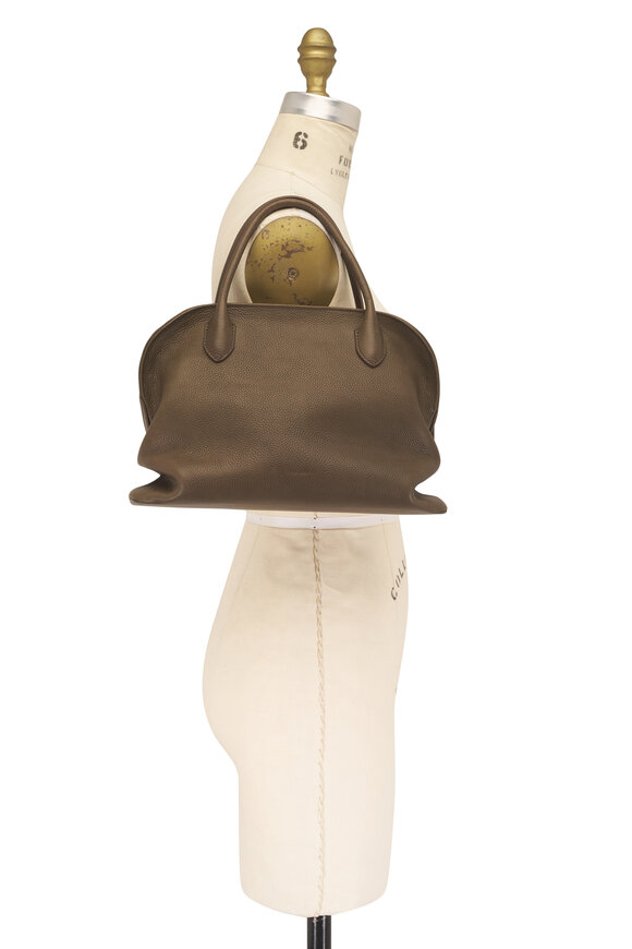 The Row Agnes 12 Truffle Leather Top Handle Bag - view 5