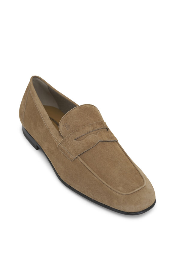 Tod's Khaki Suede Penny Loafer 