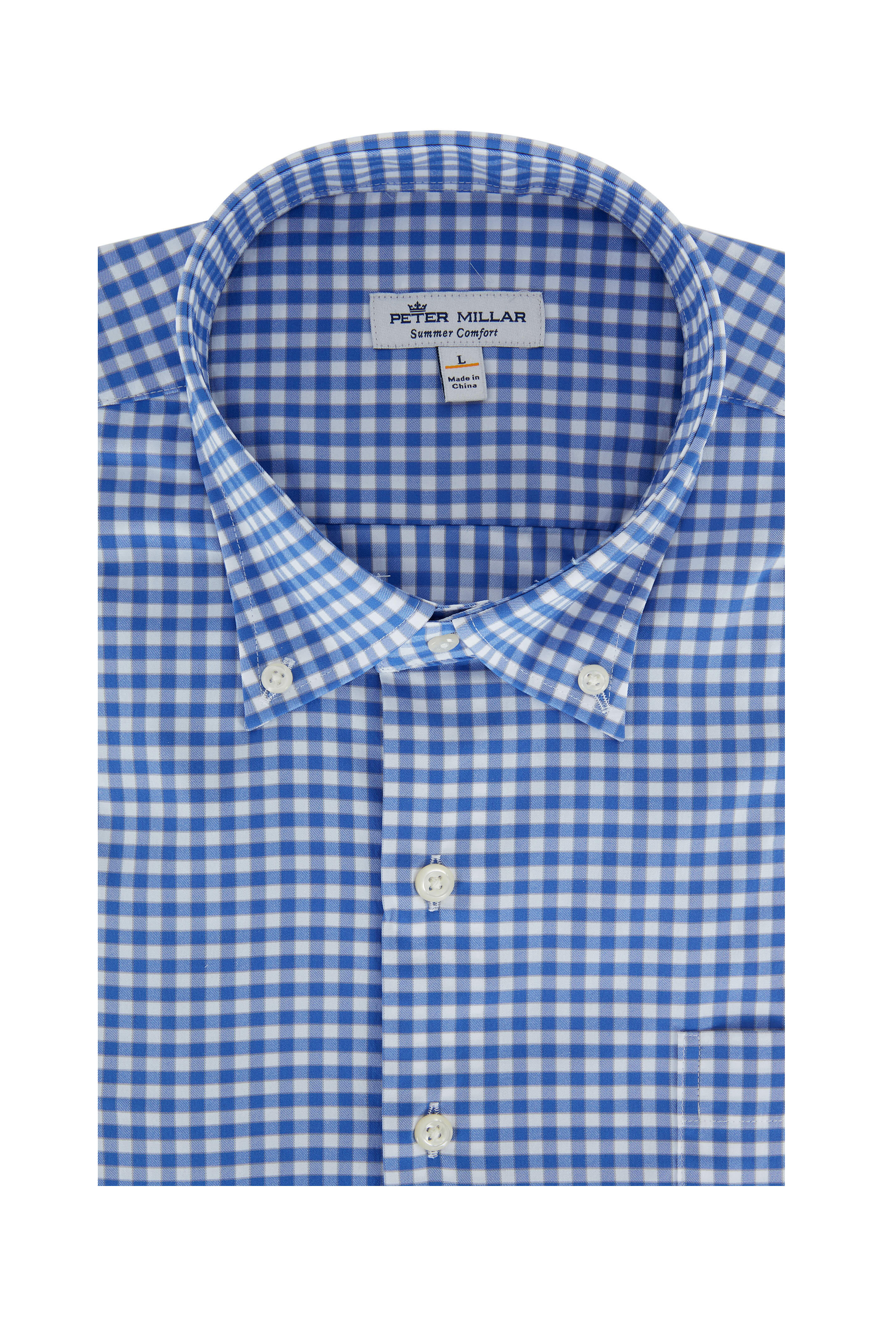 Peter Millar - Crown Sport Blue Gingham Sport Shirt