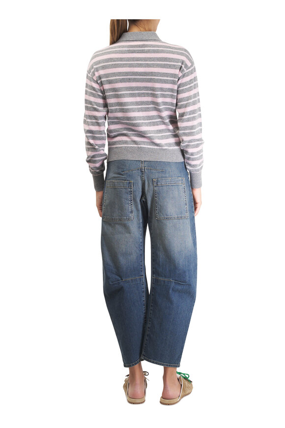 Nili Lotan Shon Classic Wash Cotton Curved Jean - view 4