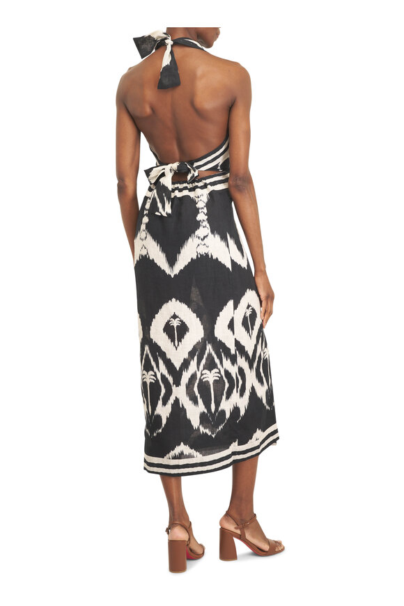 Johanna Ortiz Buen Viento Black & Ecru Midi Dress - view 4