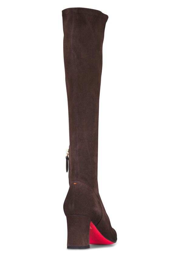 Santoni Carla Cafe Brown Suede Tall Boot, 65mm - view 3