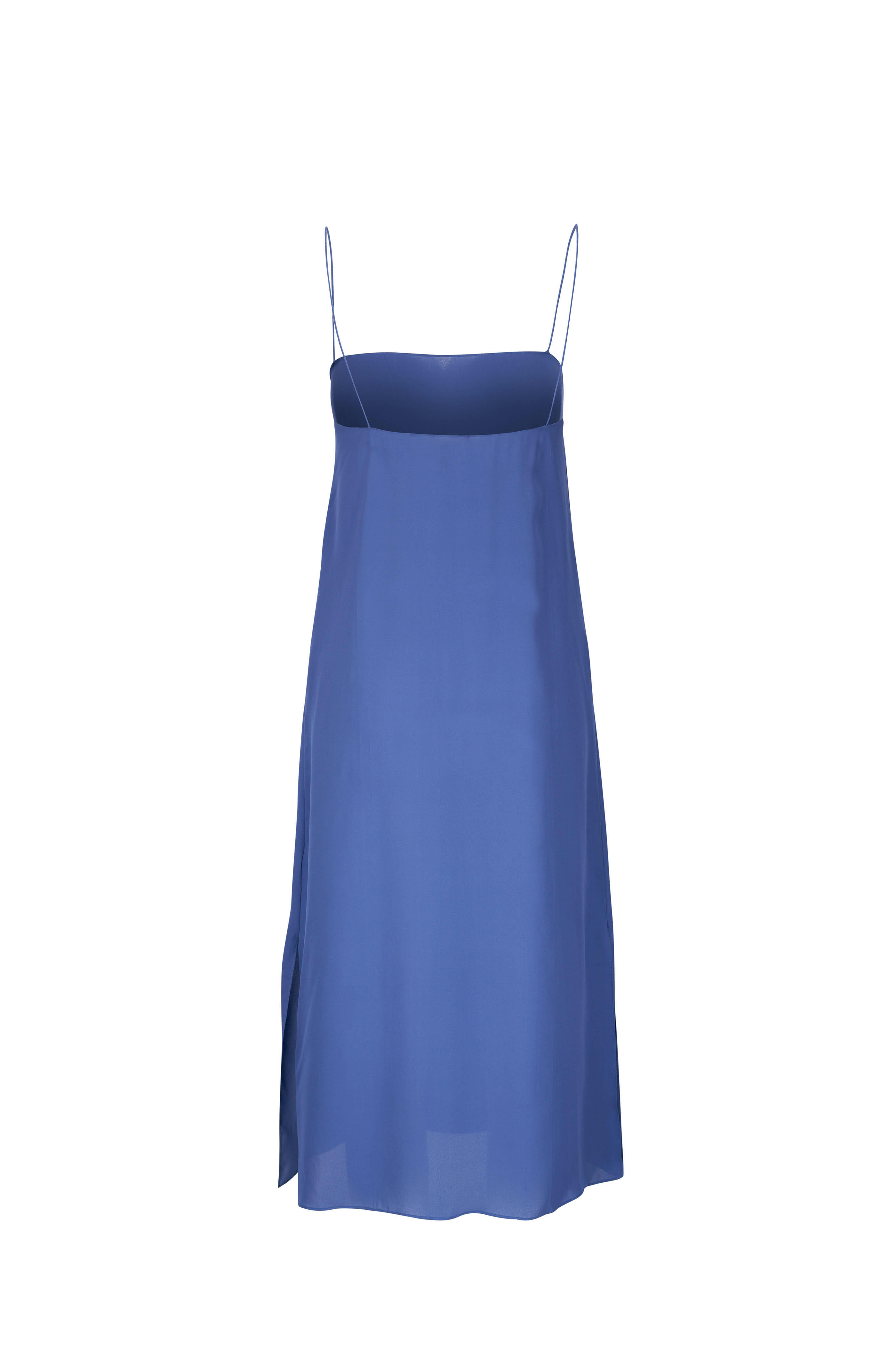 Khaite - Sicily Blue Iris Silk Georgette Dress | Mitchell Stores