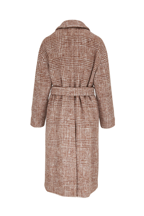 Brunello Cucinelli - Double Breasted Plaid Cashmere Wrap Coat 