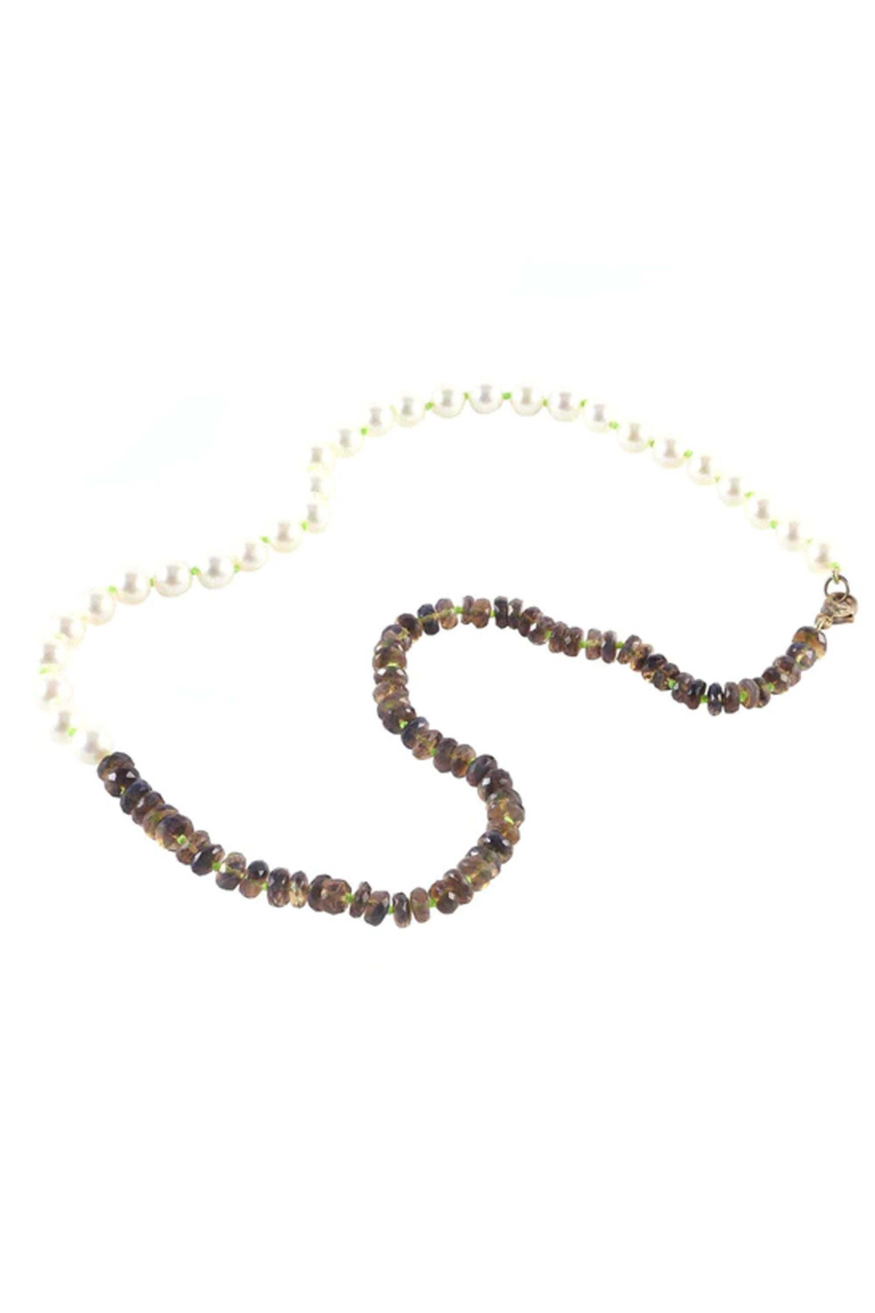 Sylva & Cie - Akoya Pearl and Opal Bead Necklace