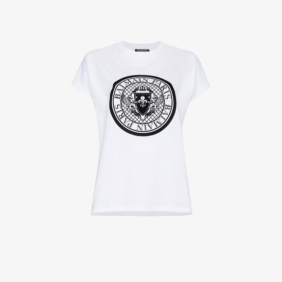 Balmain - White Medallion Graphic T-Shirt