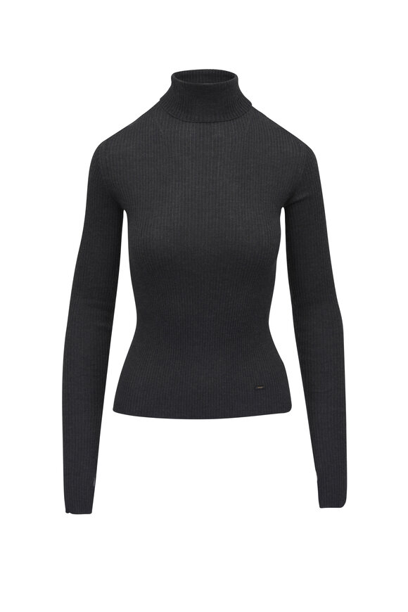 Akris - Charcoal Cashmere & Silk Turtleneck Sweater