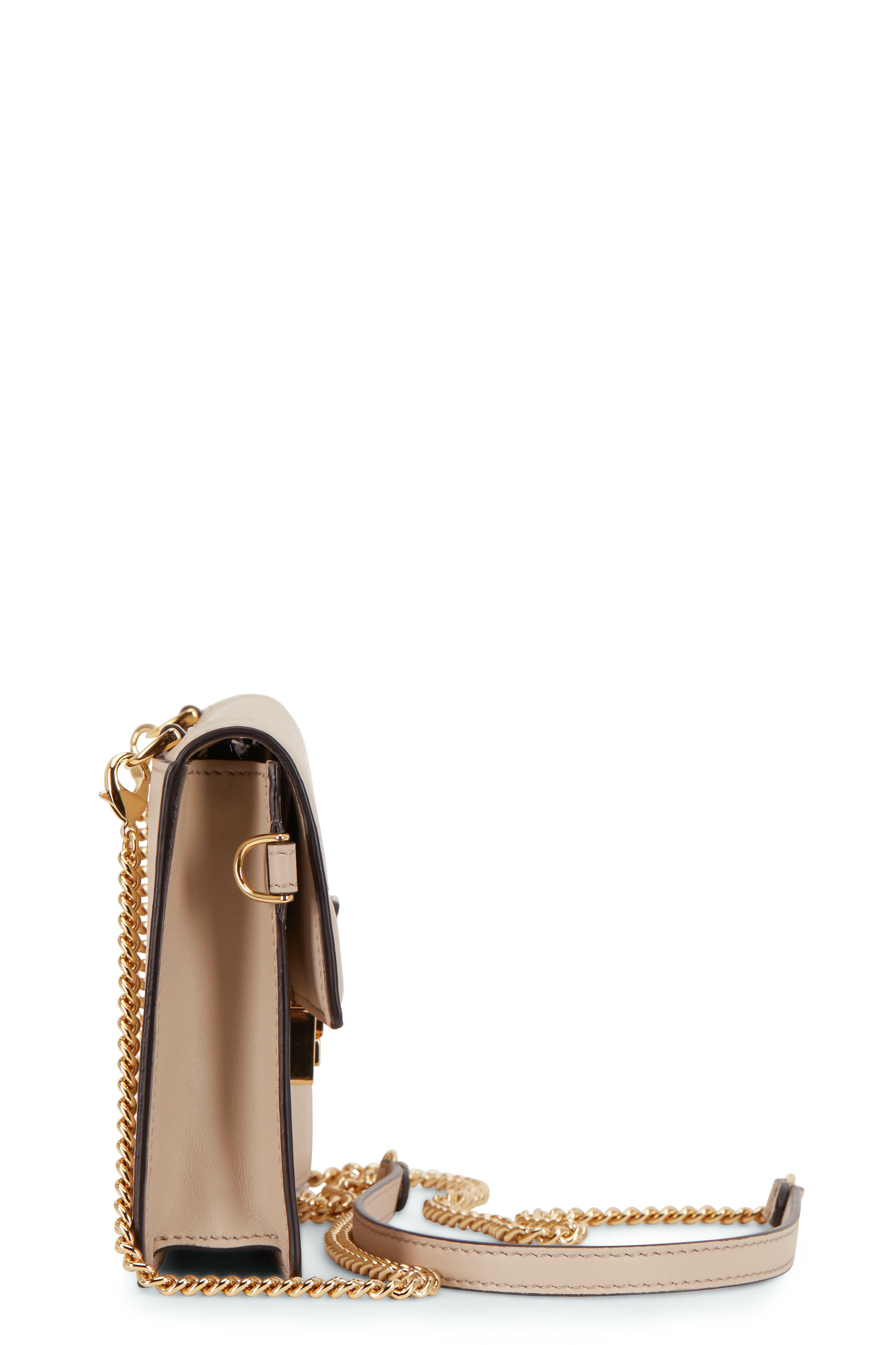 Fendi - Nude Leather Horizontal Chain Crossbody | Mitchell