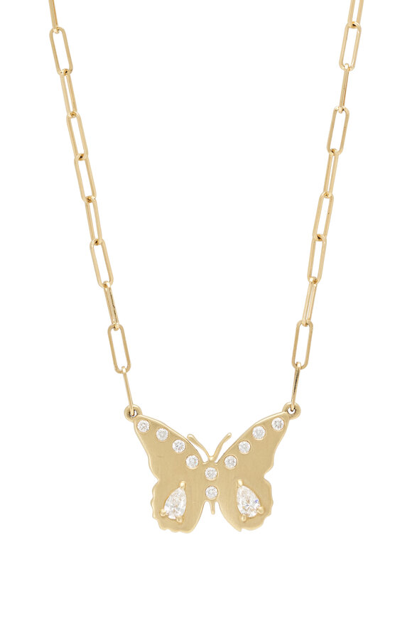 Claudia Mae - Stacey Small 14k & Diamond Butterfly Necklace