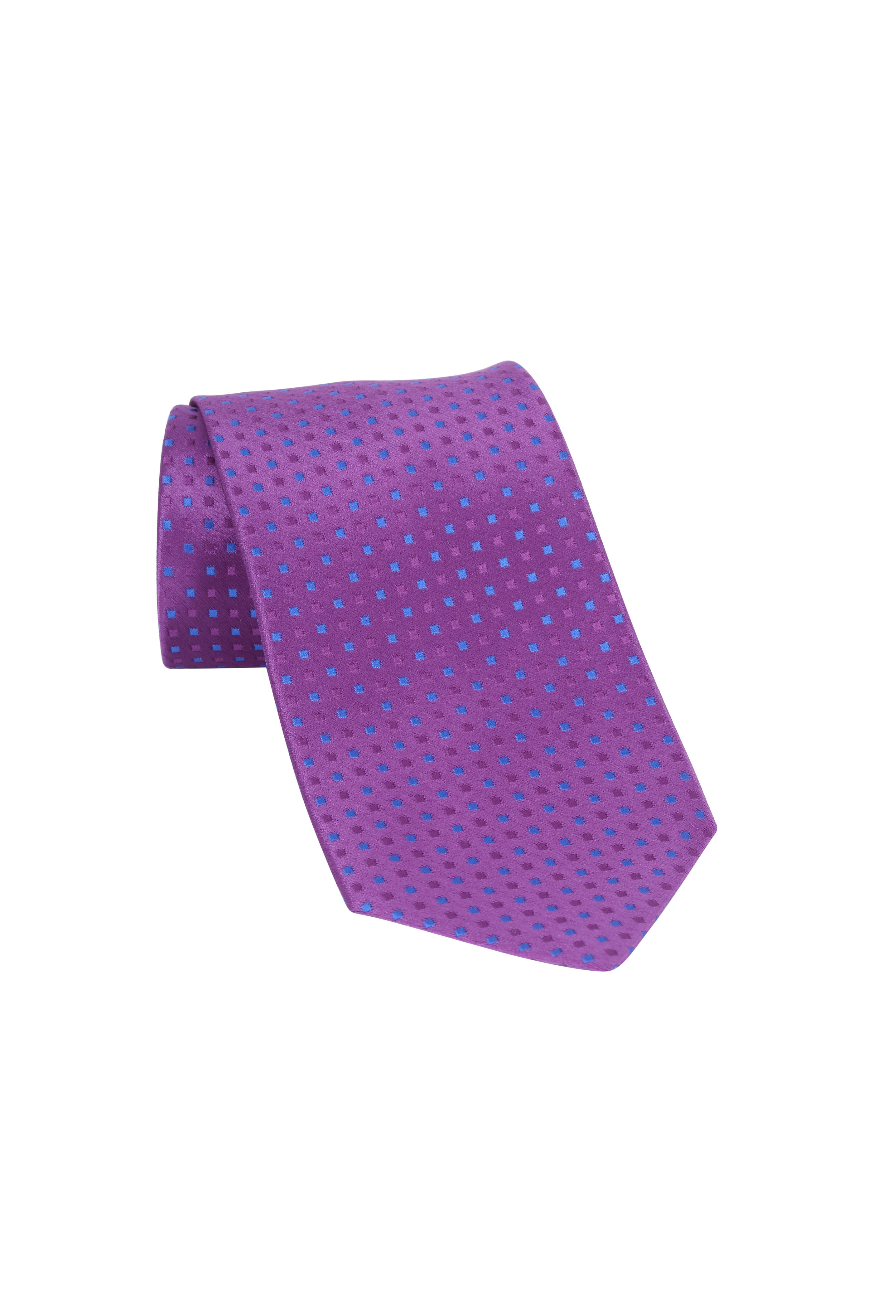 Charvet - Purple & Blue Dot Silk Necktie | Mitchell Stores
