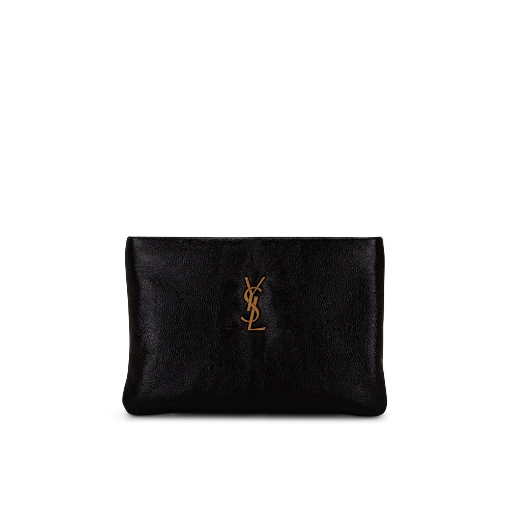 Saint Laurent Pouch Pillow Black Leather Bag Mitchell Stores