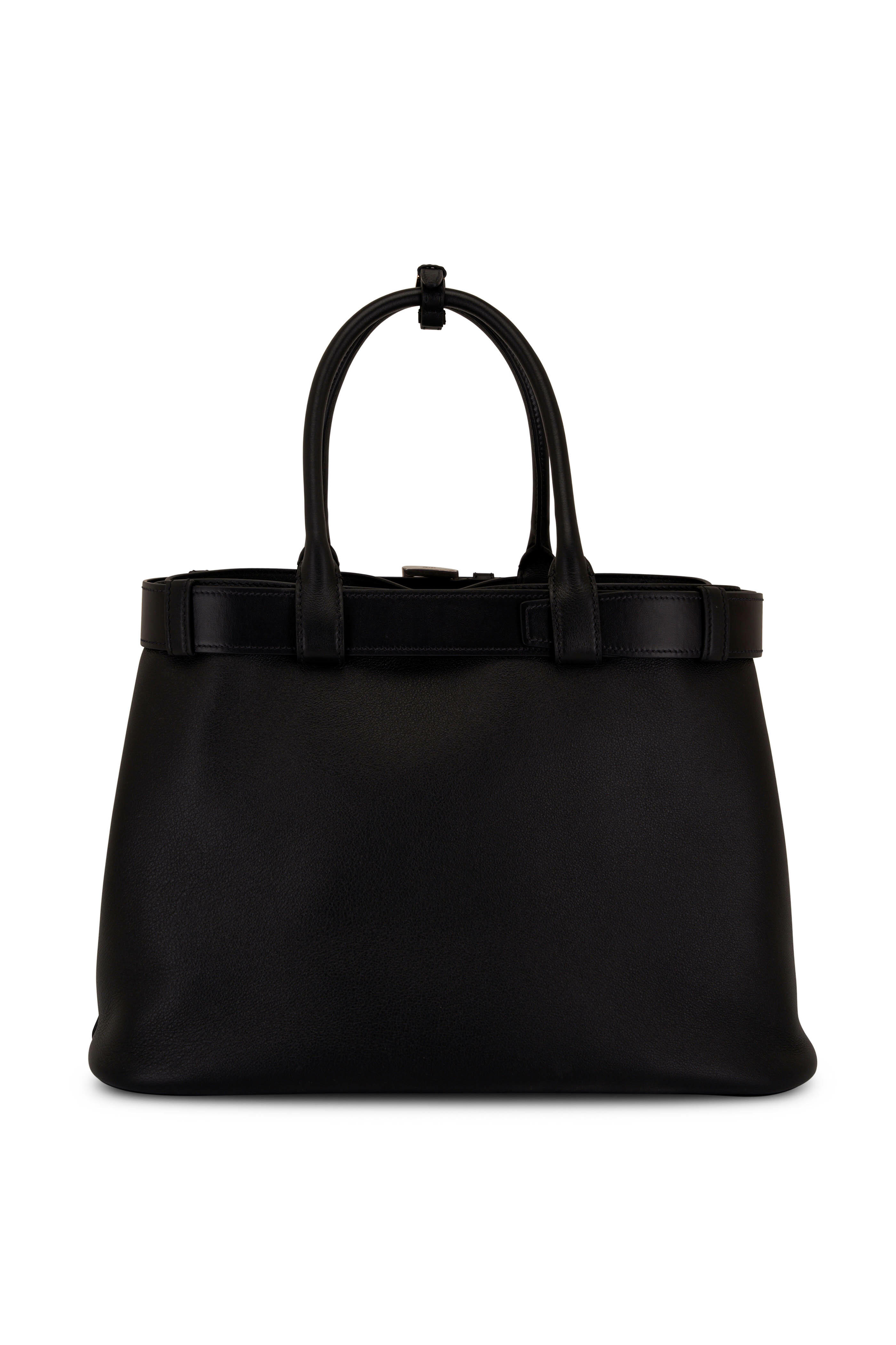 ショルダーバッグ・ポシェット Prada Black Leather Prada Buckle Buckle Bag Black Prada Buckle small leather handbag with double belt