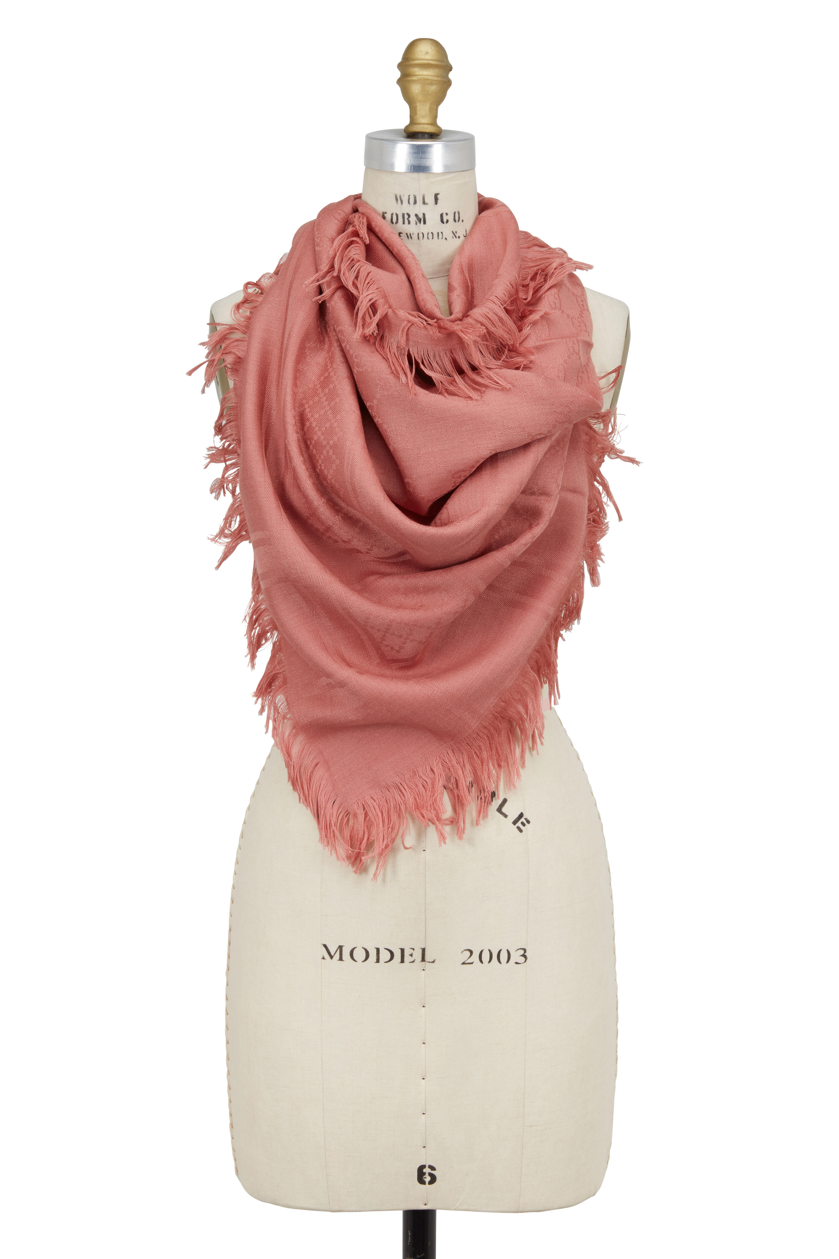 Gucci - Pink GG Jacquard Wool & Silk Shawl | Mitchell Stores
