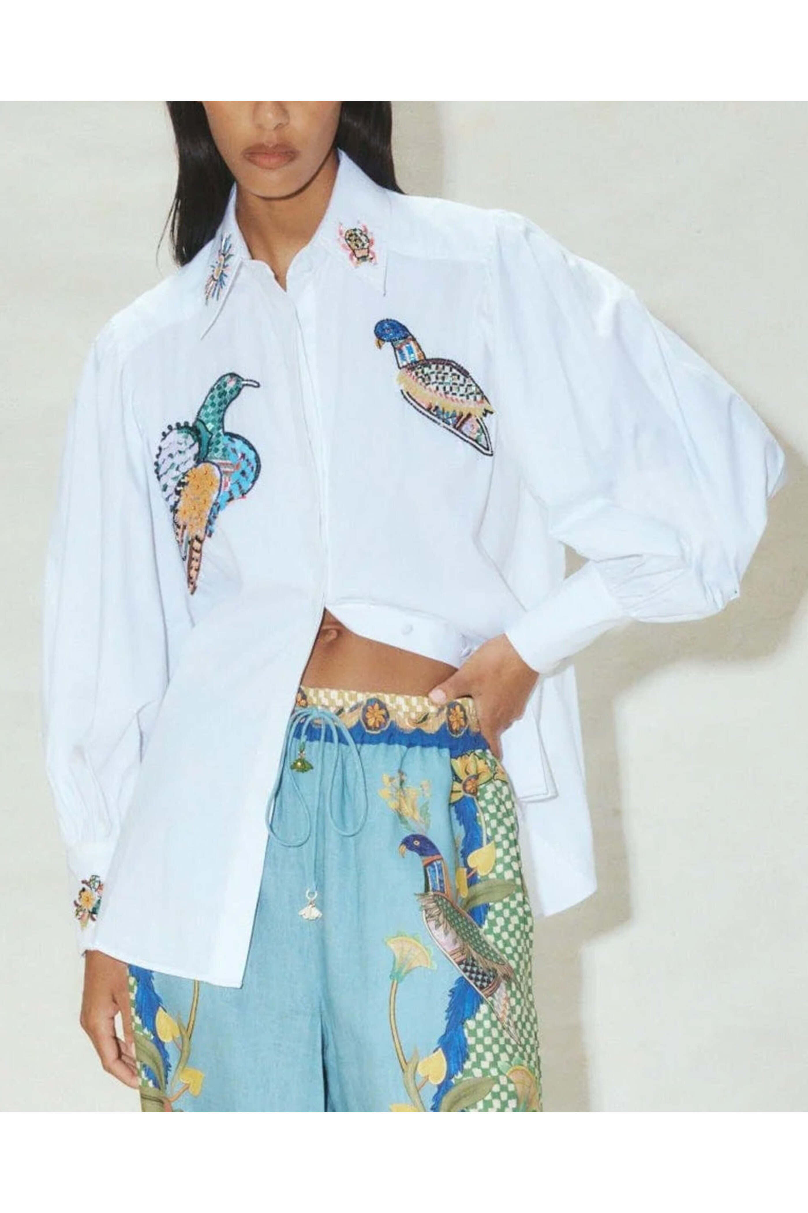 Alémais - Ivory Beaded Rowena Shirt