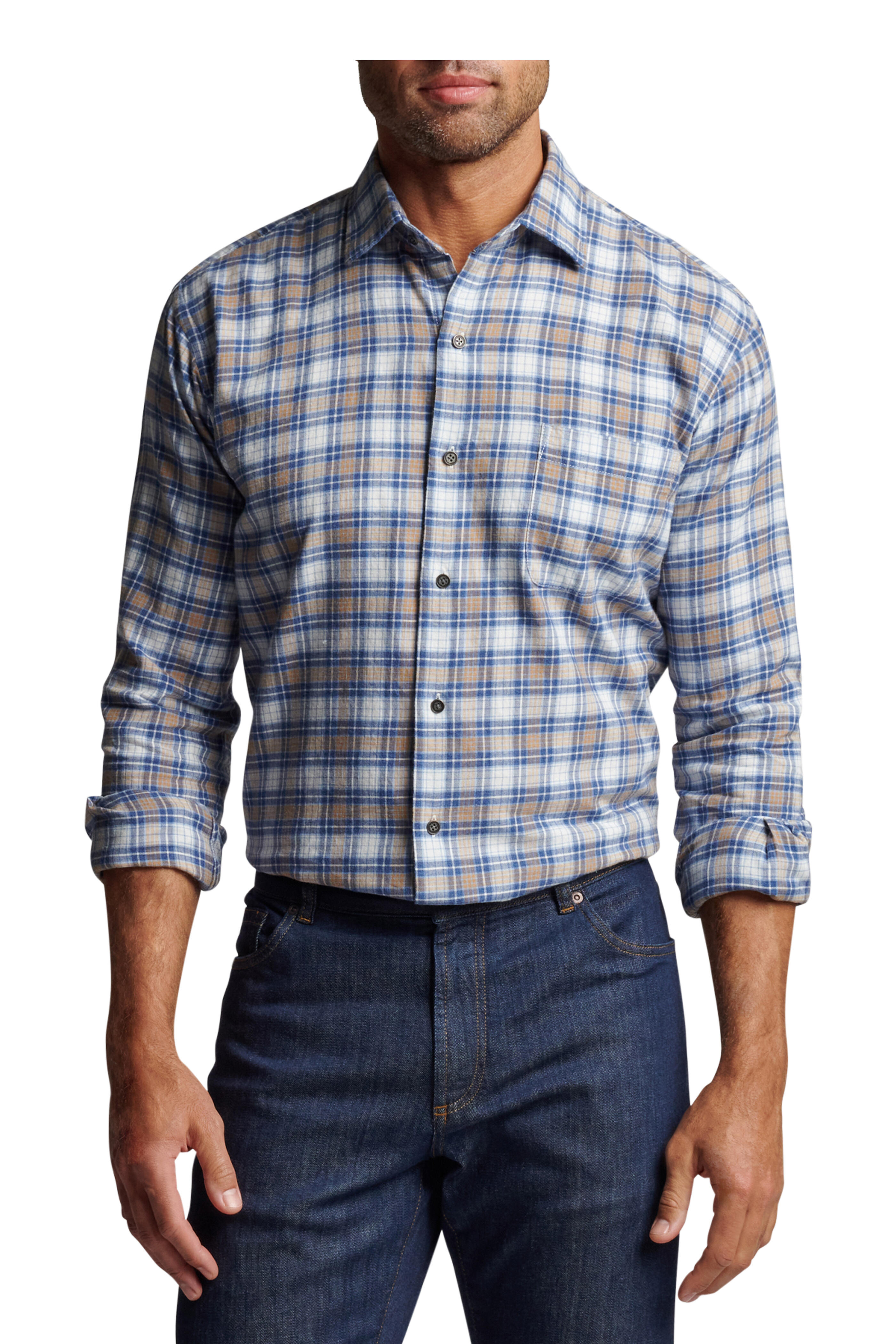 Peter Millar - Ocean Blue Arcadia Falls Check Cotton Sport Shirt