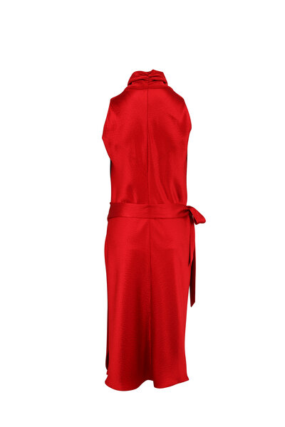 Peter Cohen - Victor Red Hammered Silk Wrap Dress
