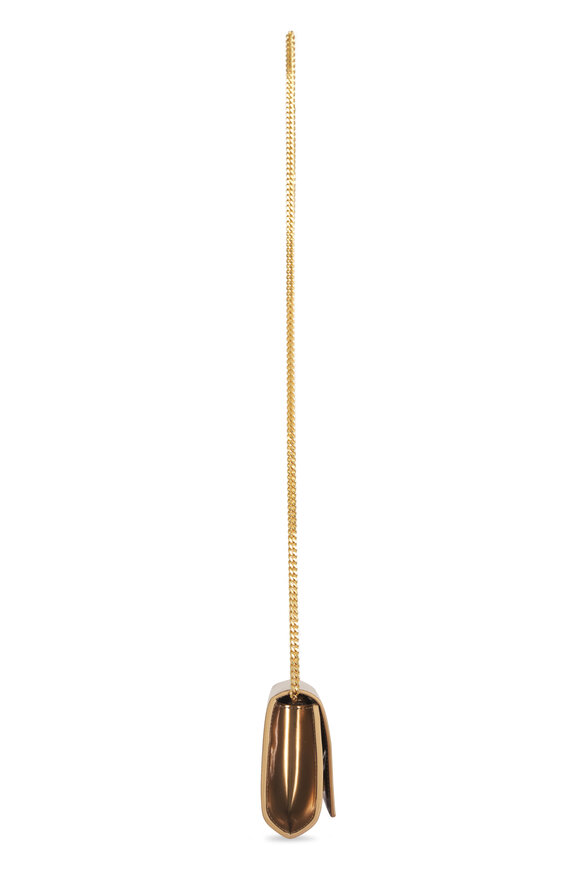 Akris Small Anouk Bronze Metallic Leather Chain Clutch - view 3