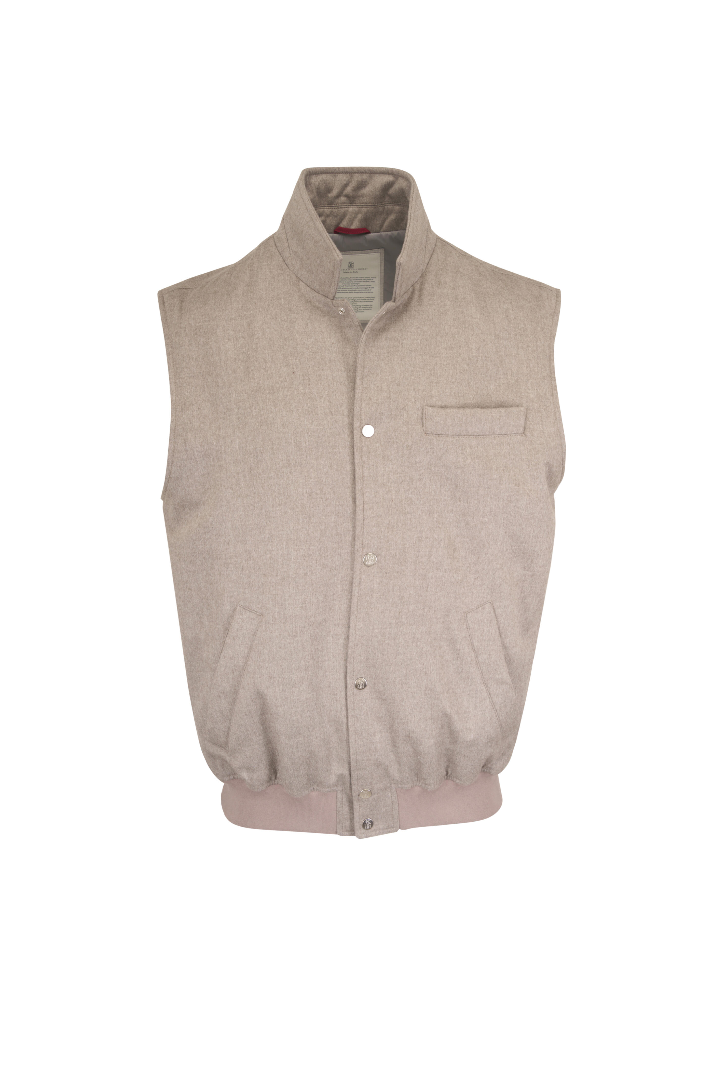 Brunello Cucinelli - Stone Light Snap Vest - view 1