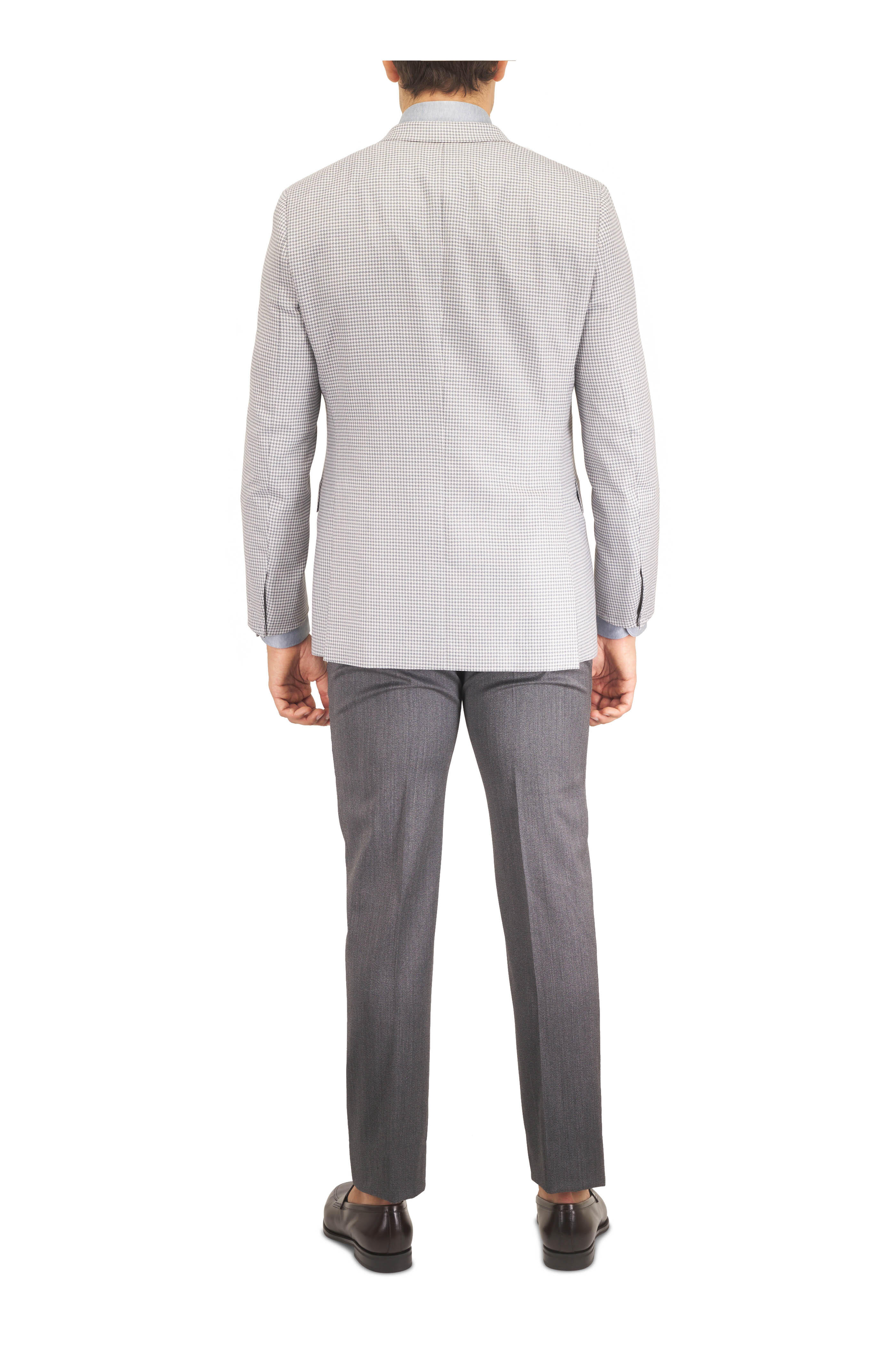 Brioni - Ravello White & Gray Wool & Silk Sportcoat - view 3