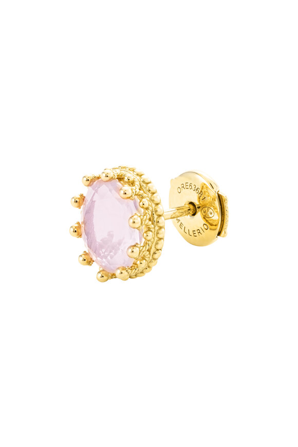 Mellerio 18k Yellow Gold Rose Quartz Single Earring
