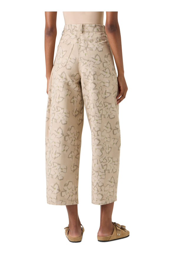 Akris Punto Farrow Beige Ikat Flower Print Barrel Pant - view 3