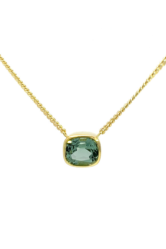 Lauren K 18k Yellow Gold Green Tourmaline Sola Necklace