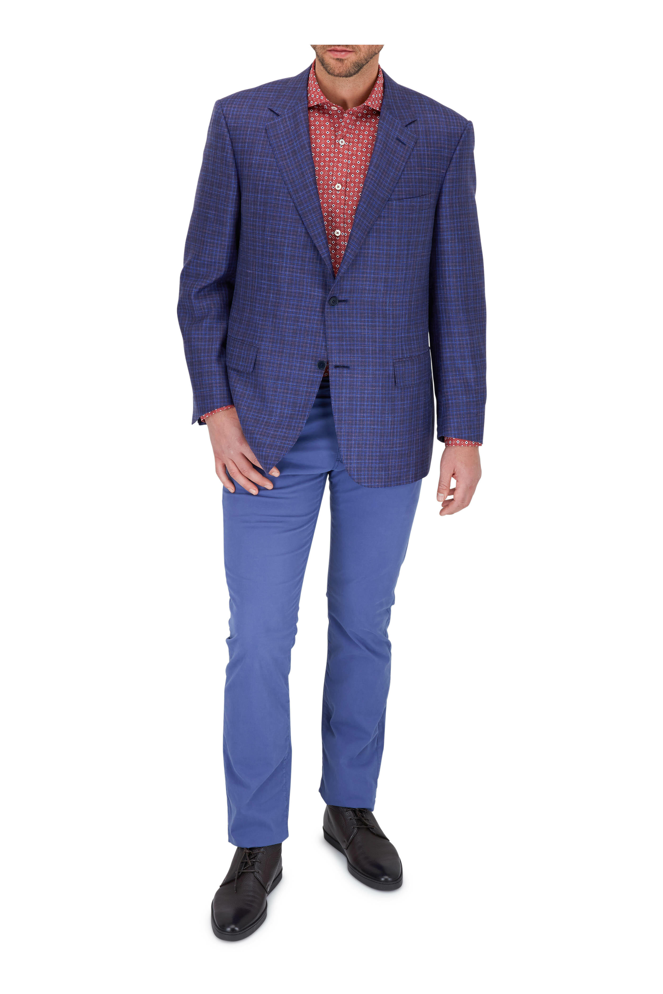 Santoni - Leland Dark Brown Deerskin Lace-Up Boot