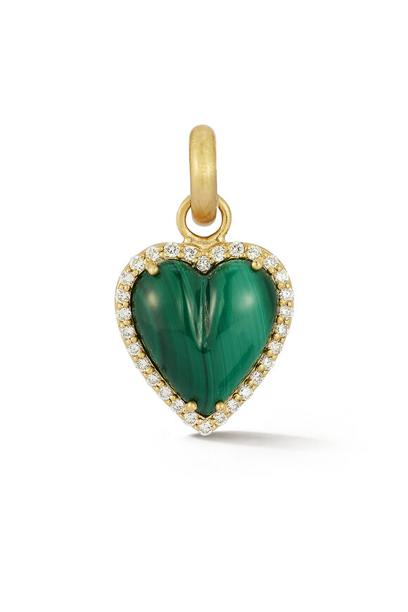 Storrow 14k Gold Diamond & Malachite Alana Heart Charm - view 1