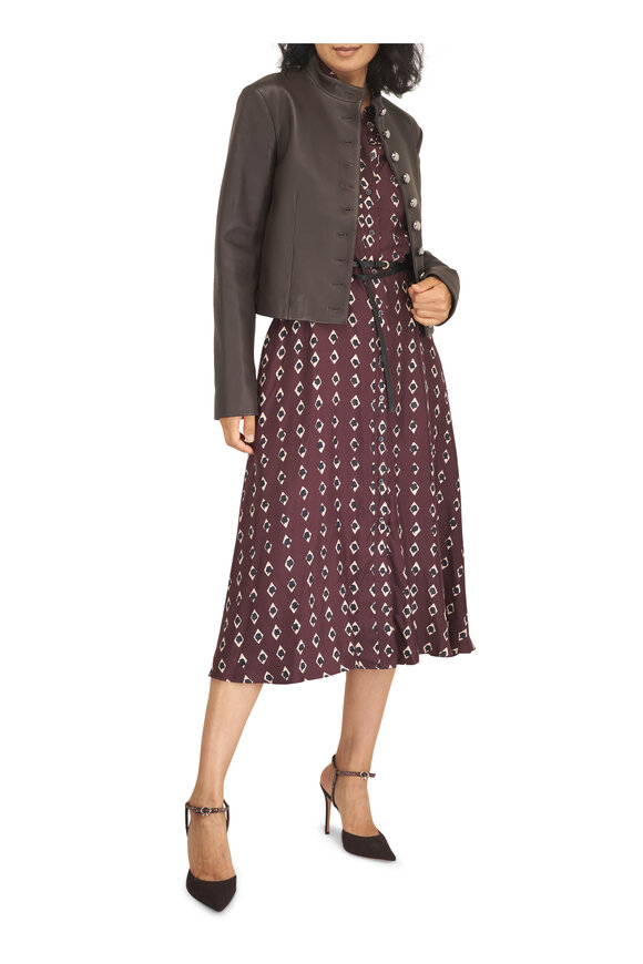 Altuzarra Kiera Deep Cherry Diamond Silk Dress - view 2