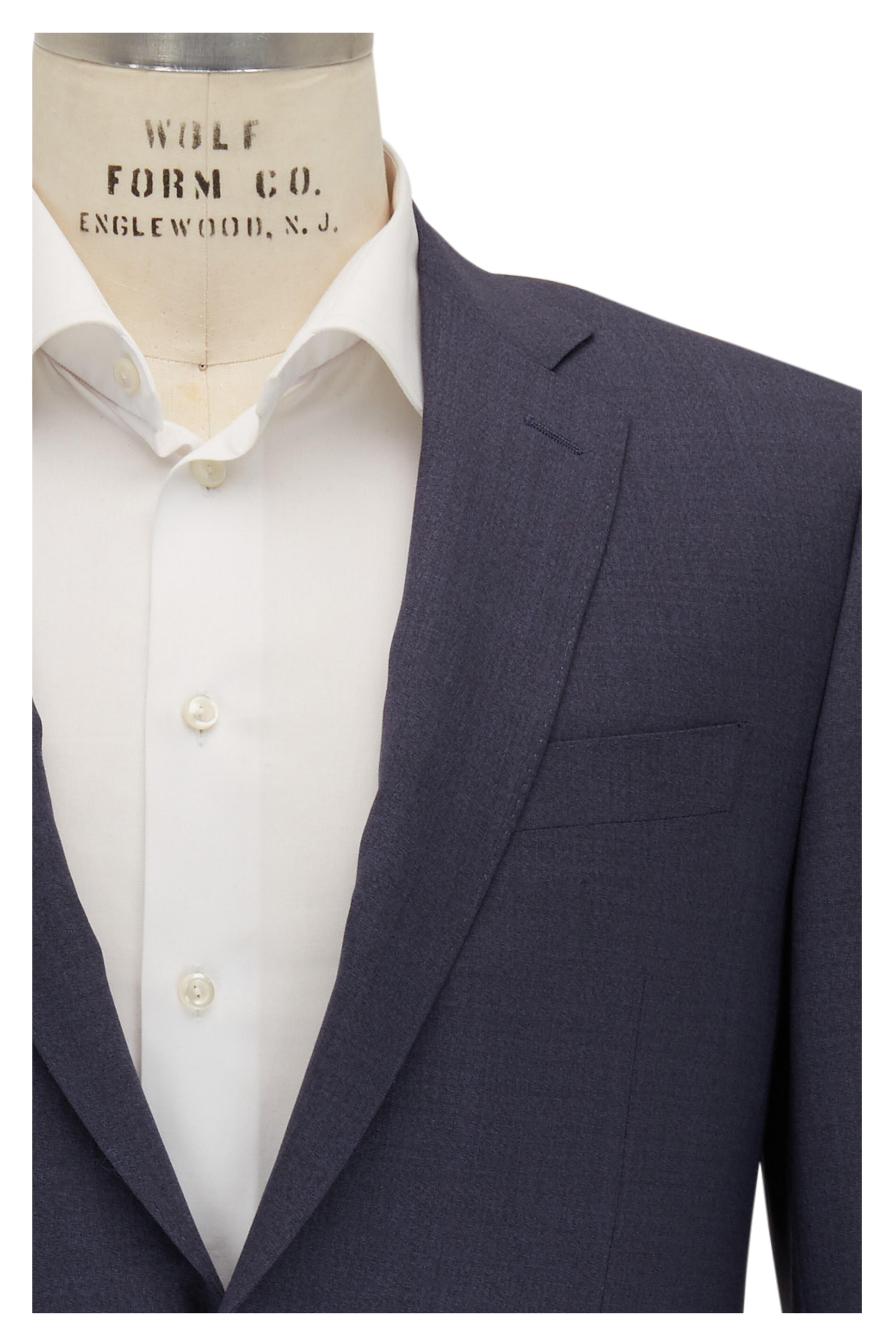 Canali Navy Blue Wool Suit Mitchell Stores 6438