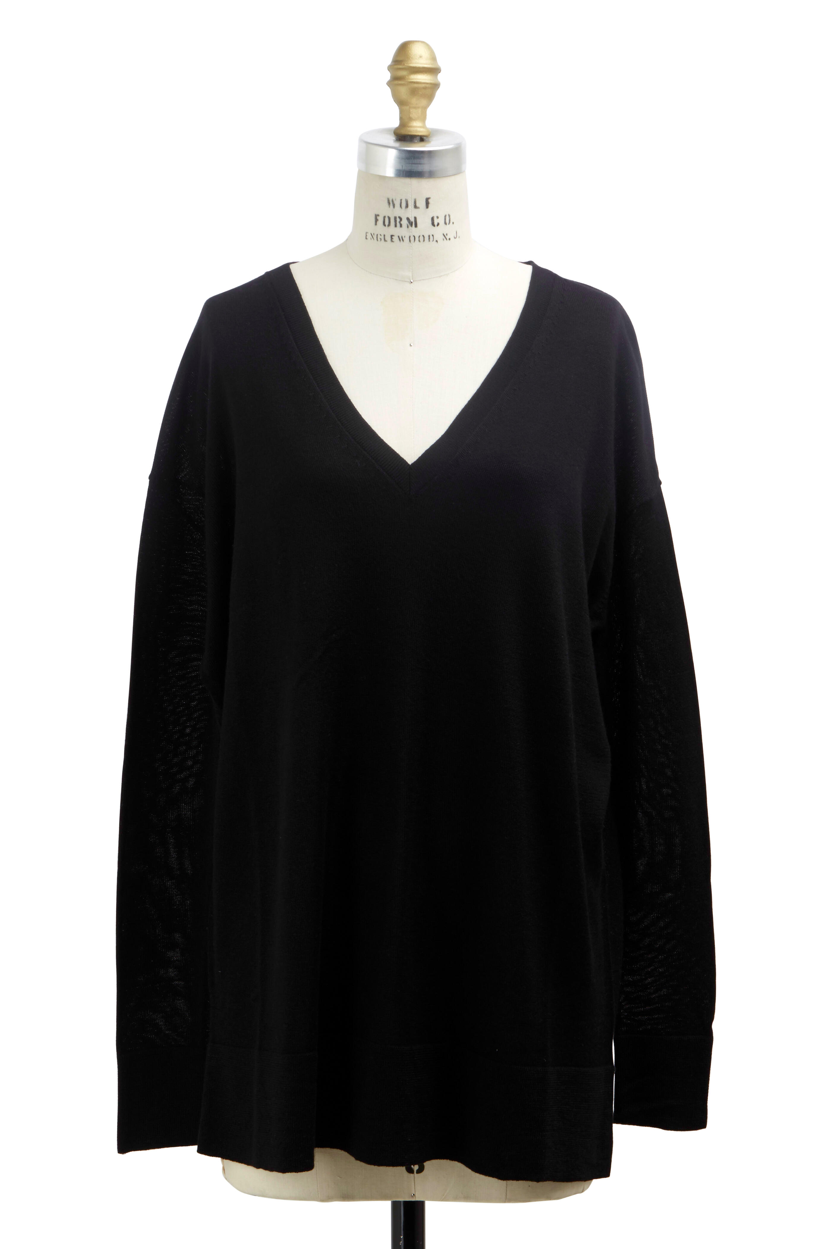 The Row Amherst Black Cashmere Silk Sweater Mitchell Stores