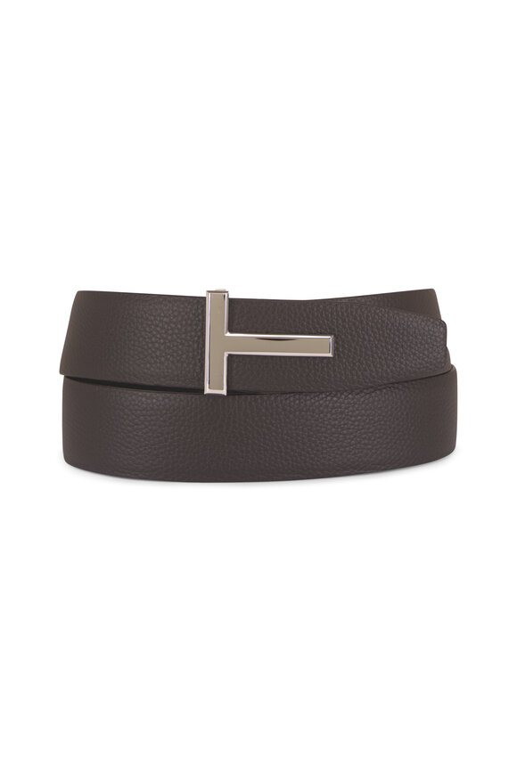 Tom Ford Black & Brown Reversible Leather Belt - view 1