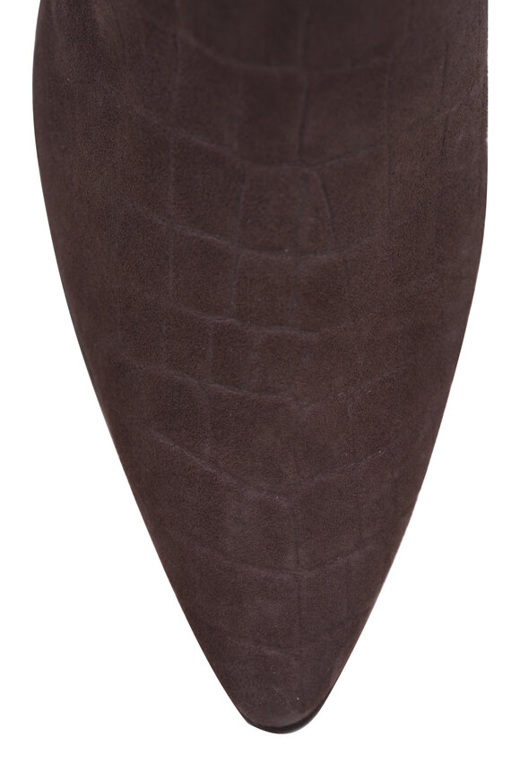 Arteana Brera Dark Brown Embossed Suede Bootie, 30mm - view 6