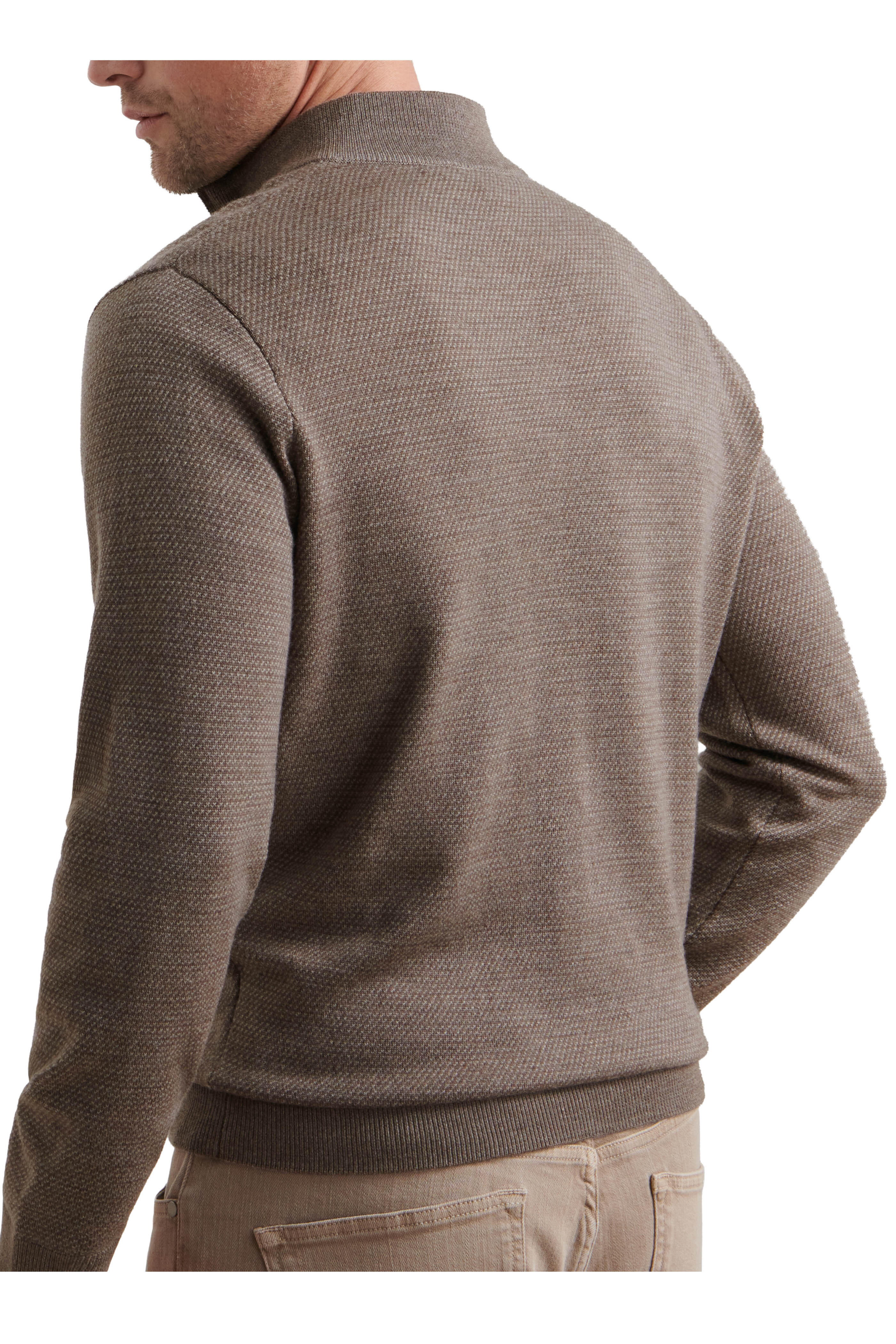 Peter Millar - Keene Camel Wool Quarter Zip Sweater