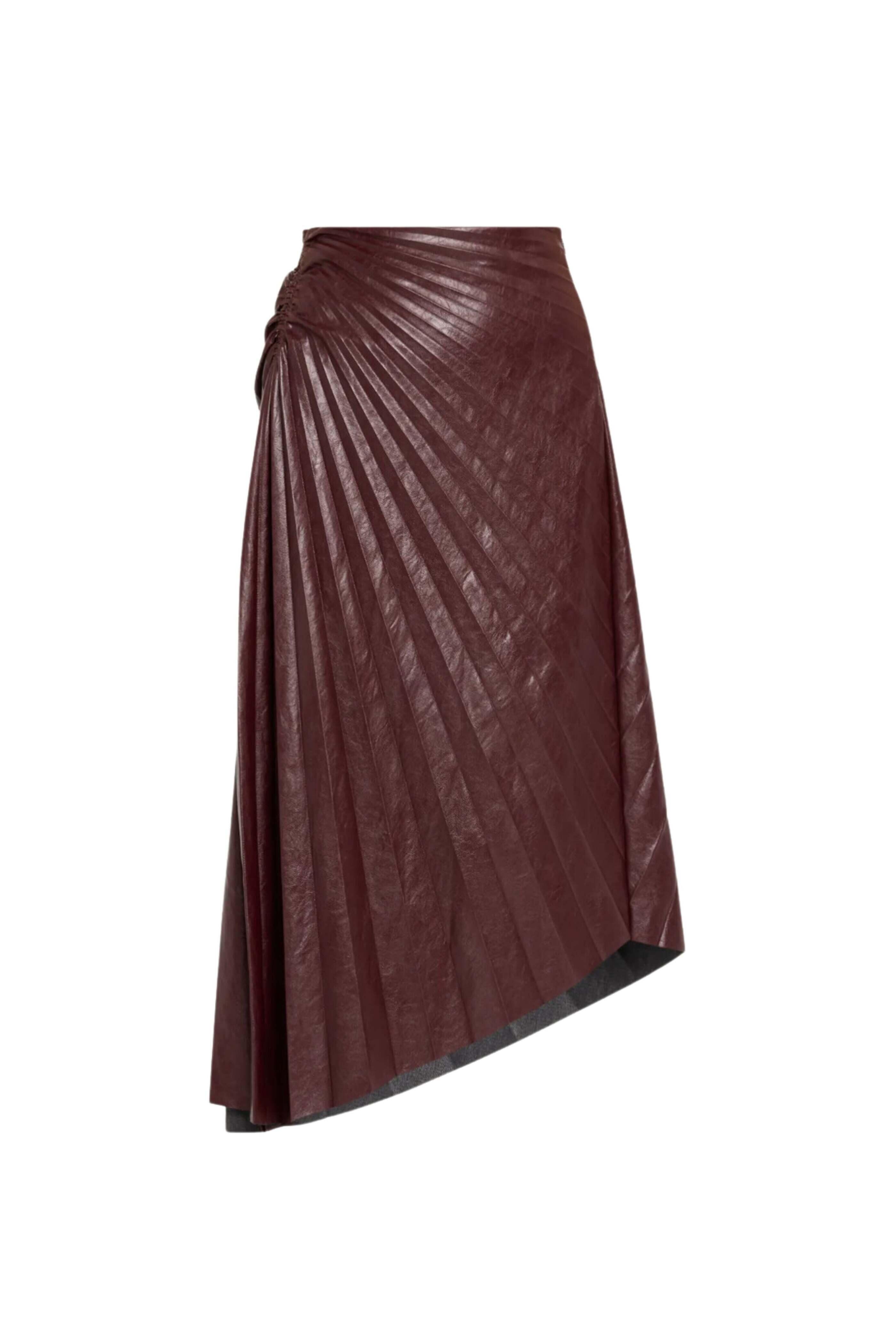 A.L.C. - Cordovan Tracy Vegan Leather Skirt