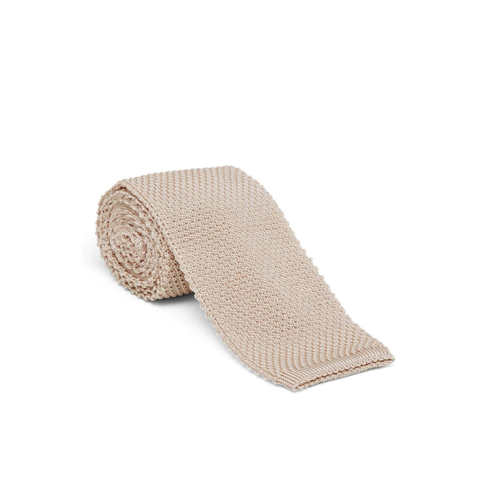 Brunello Cucinelli - Knitted Beige Tie | Mitchell Stores