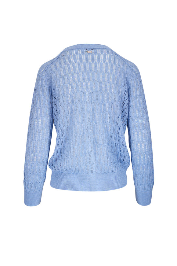 Agnona - Light Blue Knit Linen & Silk Cardigan