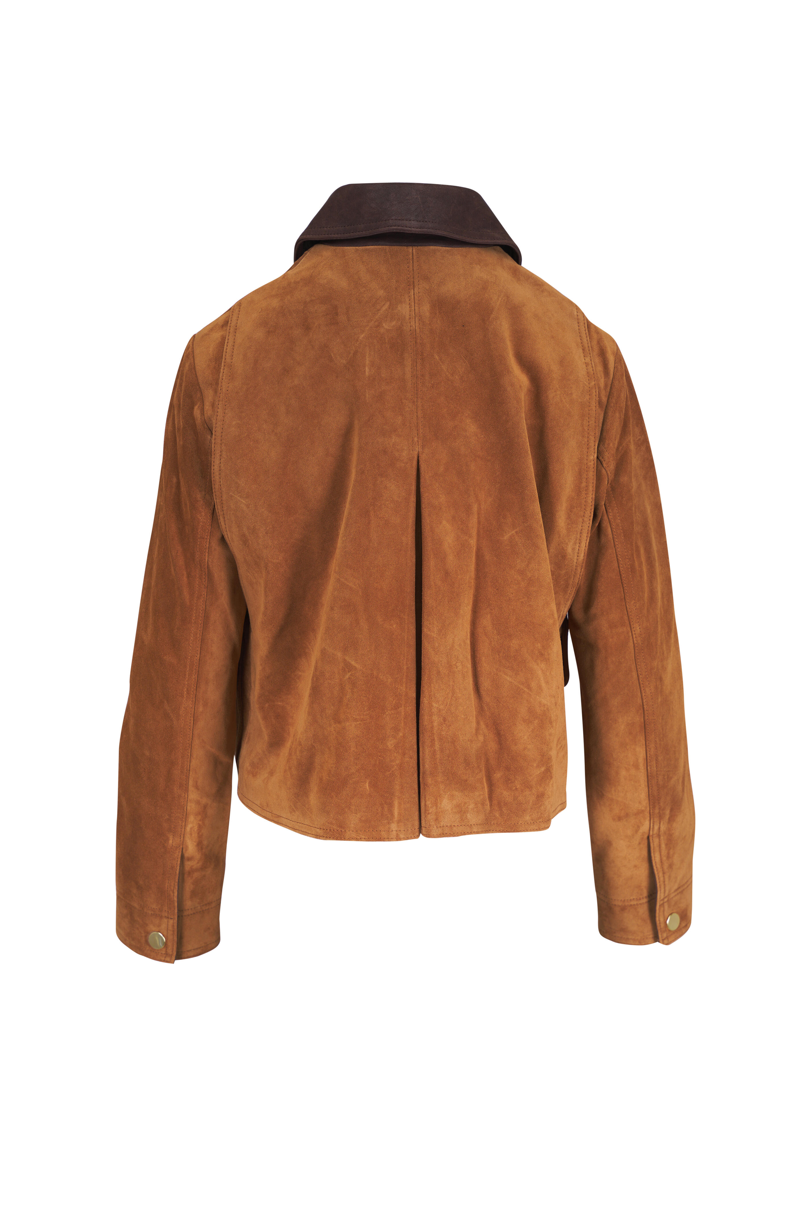 Veronica Beard - Walters Brown Cropped Suede Barn Jacket
