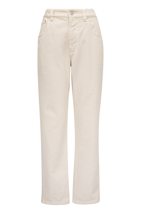Brunello Cucinelli Oat Cotton Straight Leg Jean