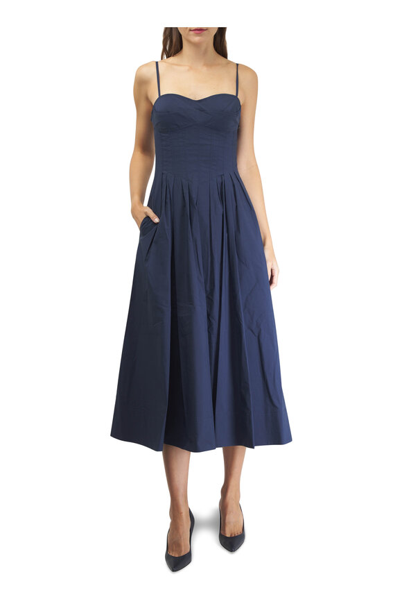 Jonathan Simkhai - Kittiya Midnight Poplin Midi Dress