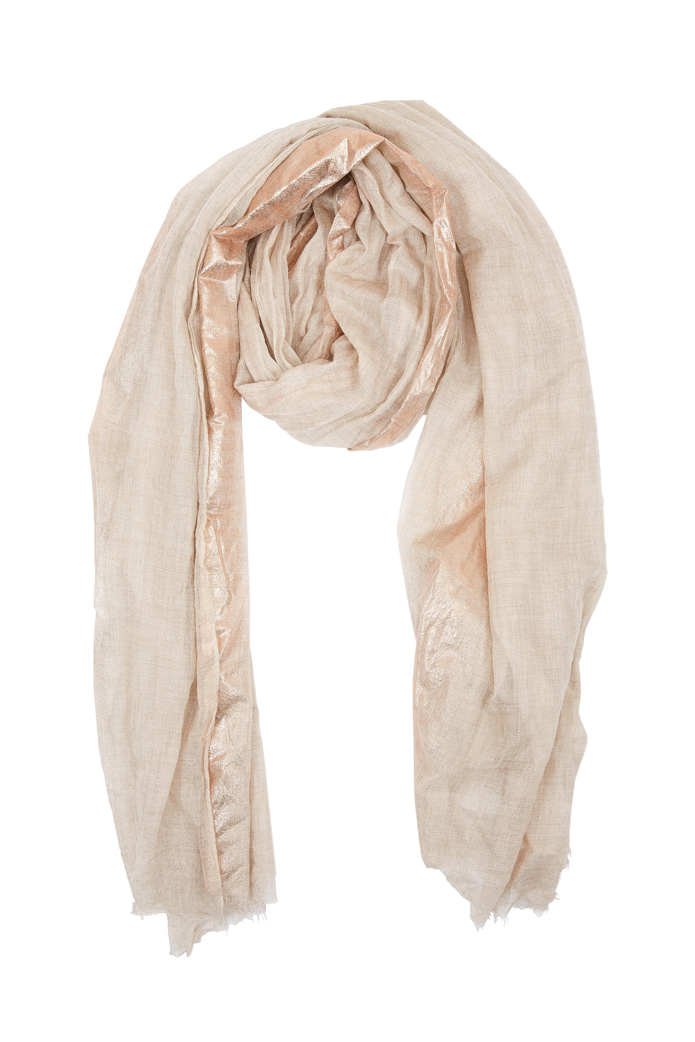 Brunello Cucinelli - Beige Tonal Laminated Rose Print