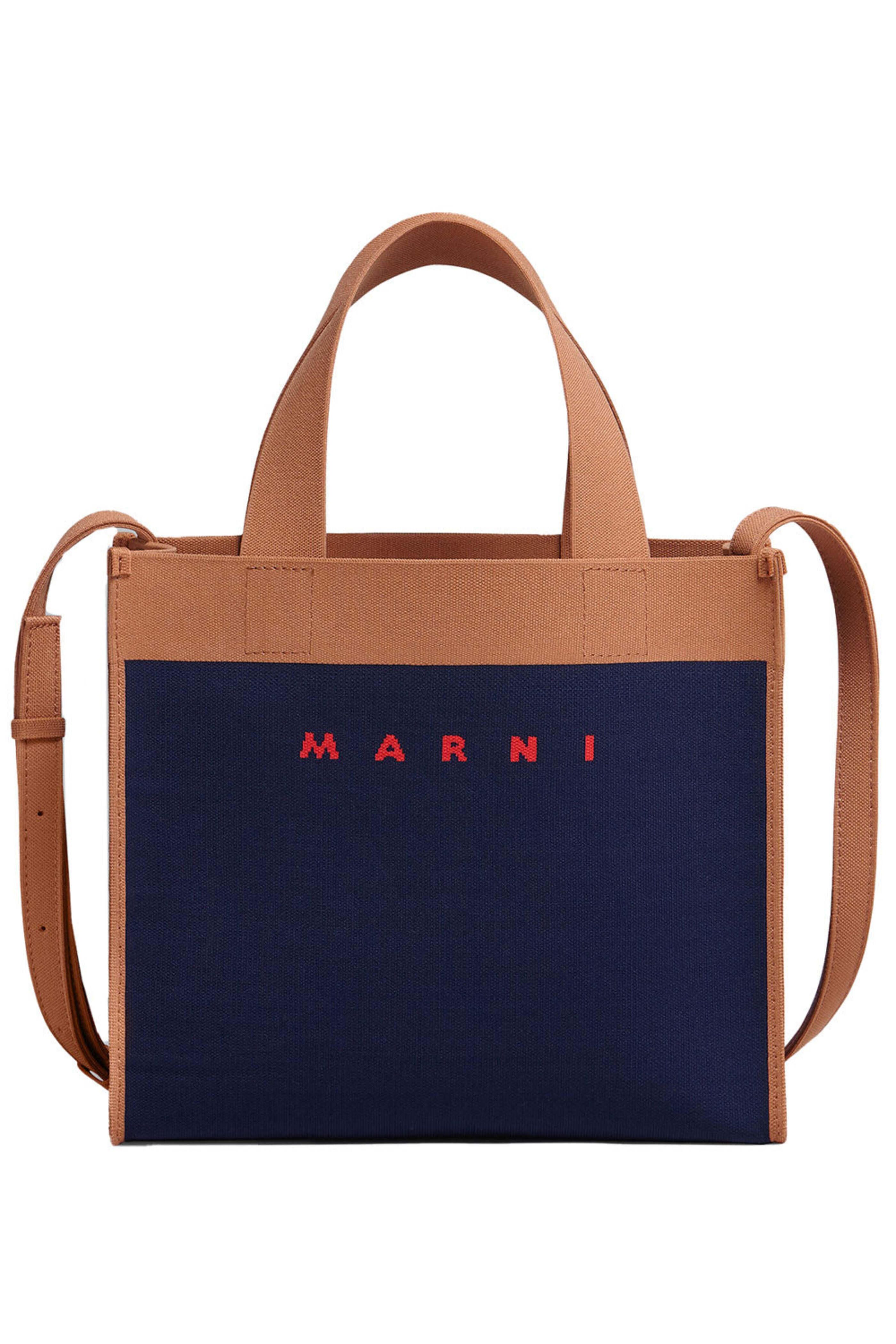 Marni - Small Shopping Bag in Iris and Peanut