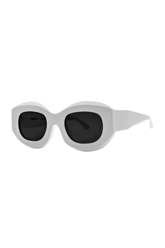 Thierry Lasry Trophy White Oval Square Sunglasses - view 2