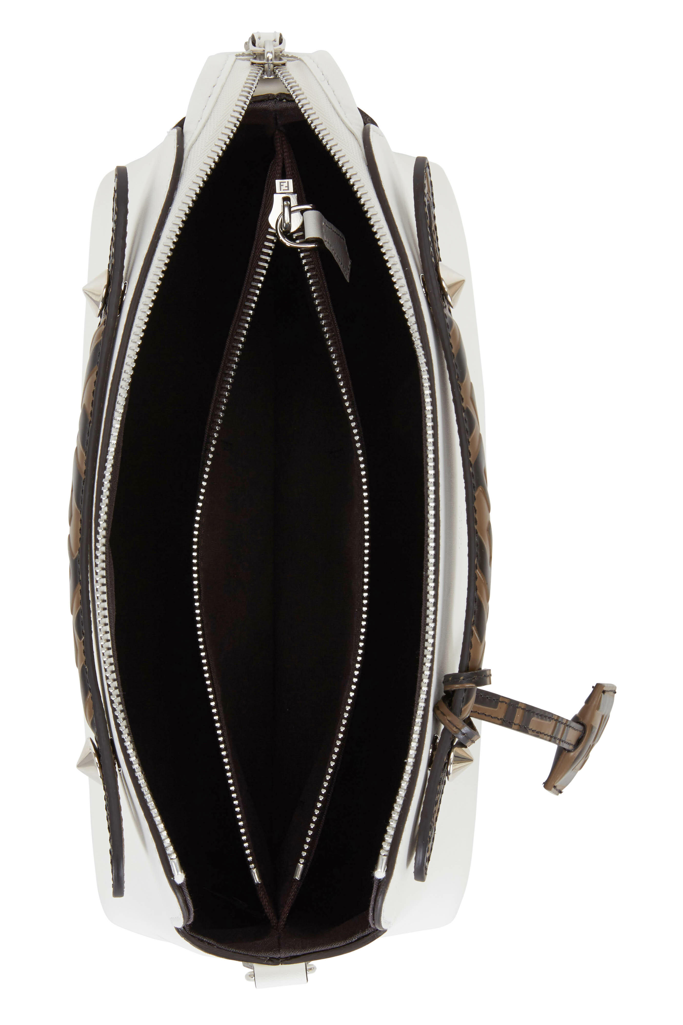 Fendi - By The Way White Logo Handle Crossbody Bag