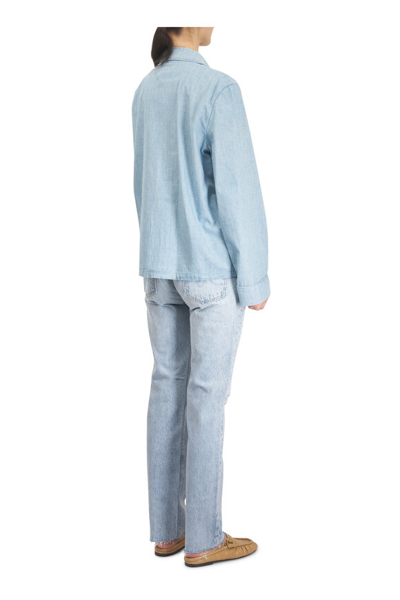 Saint Laurent Cassandre Chambray Button Up Shirt - view 4