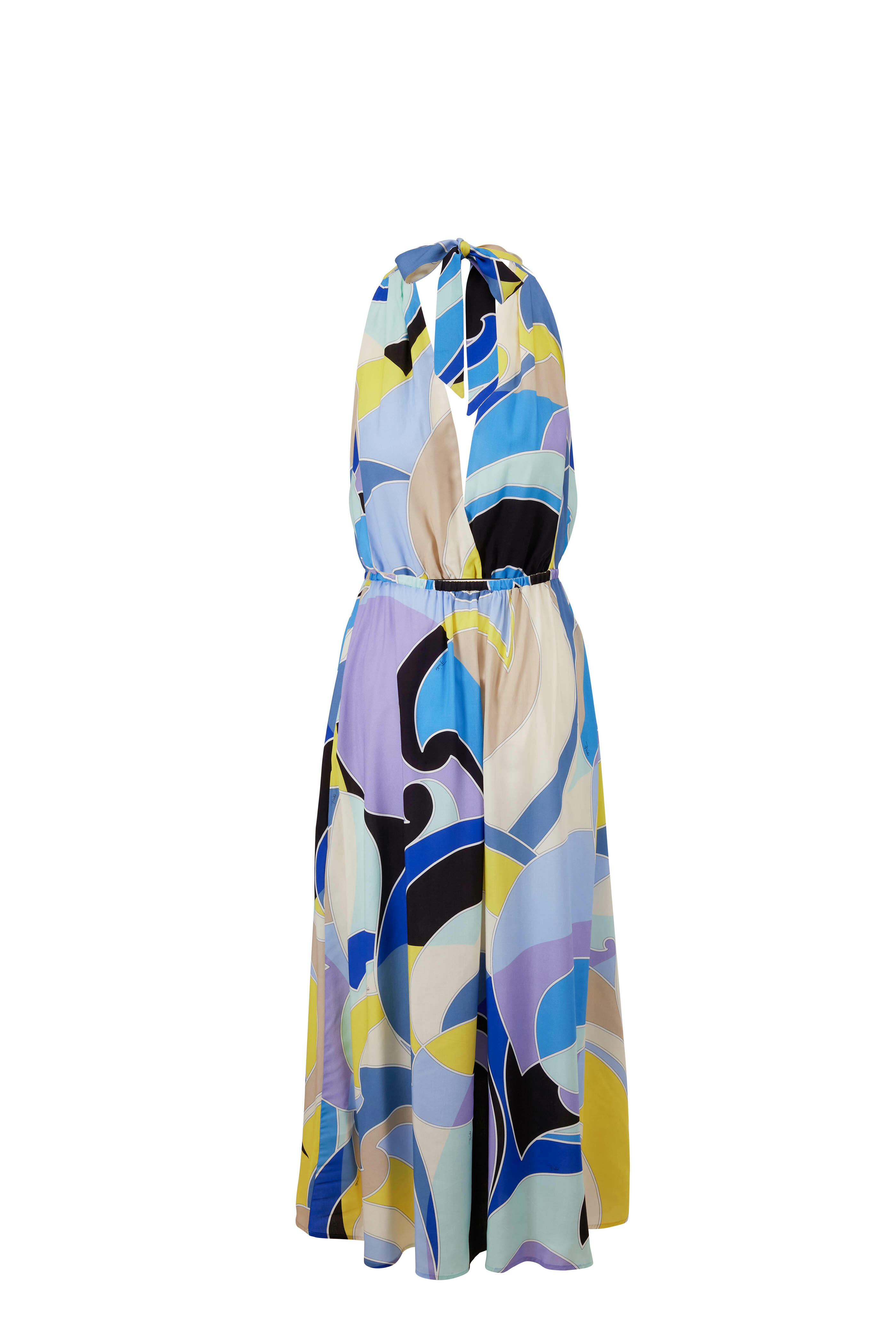 Pucci - Blue Quirimbas Print Halter Dress