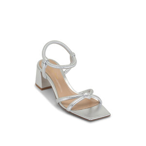 Gianvito Rossi - Silver Leather Ankle Strap Sandal, 55mm