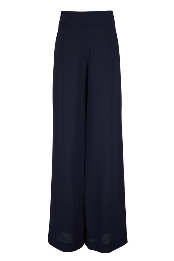 Akris Fellia Navy Silk Wide Leg Pant - view 5