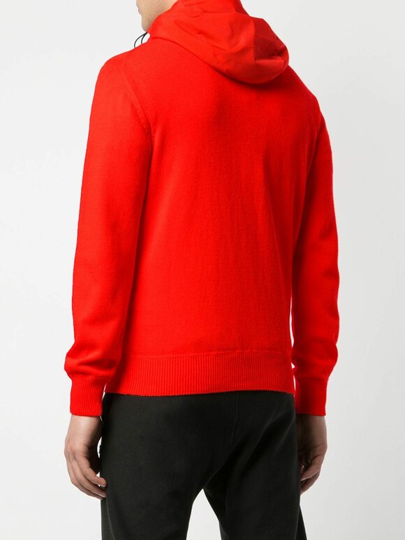 CP Company - Bright Red Front Zip Cotton Knit Hoody