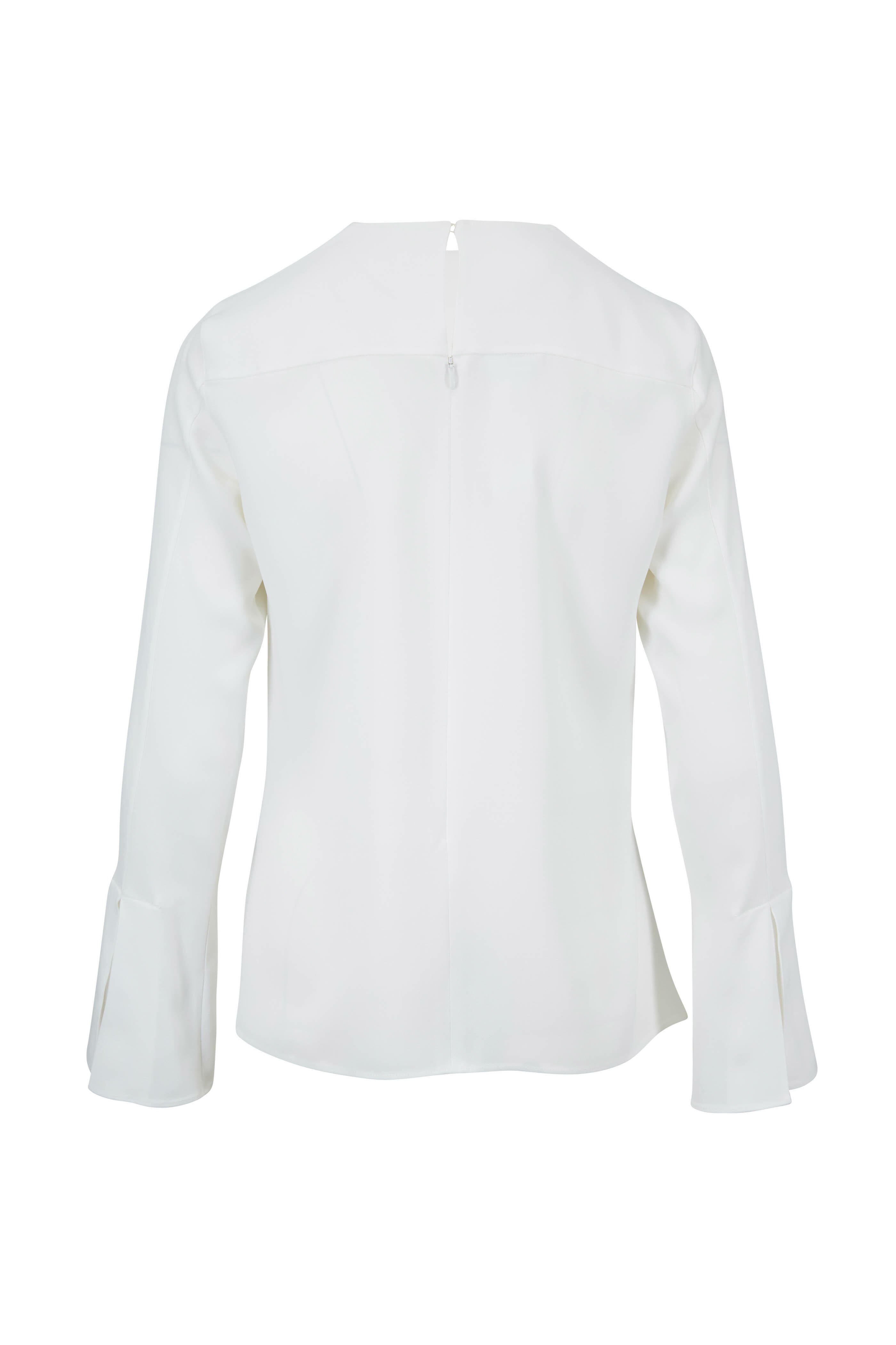 Akris Punto - White Trumpet Sleeve Blouse